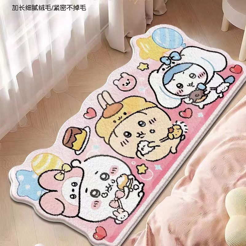 Home Goods Bathroom Accessories - かわいいちいかわぬいぐるみベッドサイドカーペット漫画うさぎハチワレホーム厚手汚れ防止フロアマットアニメバスルーム吸水マット