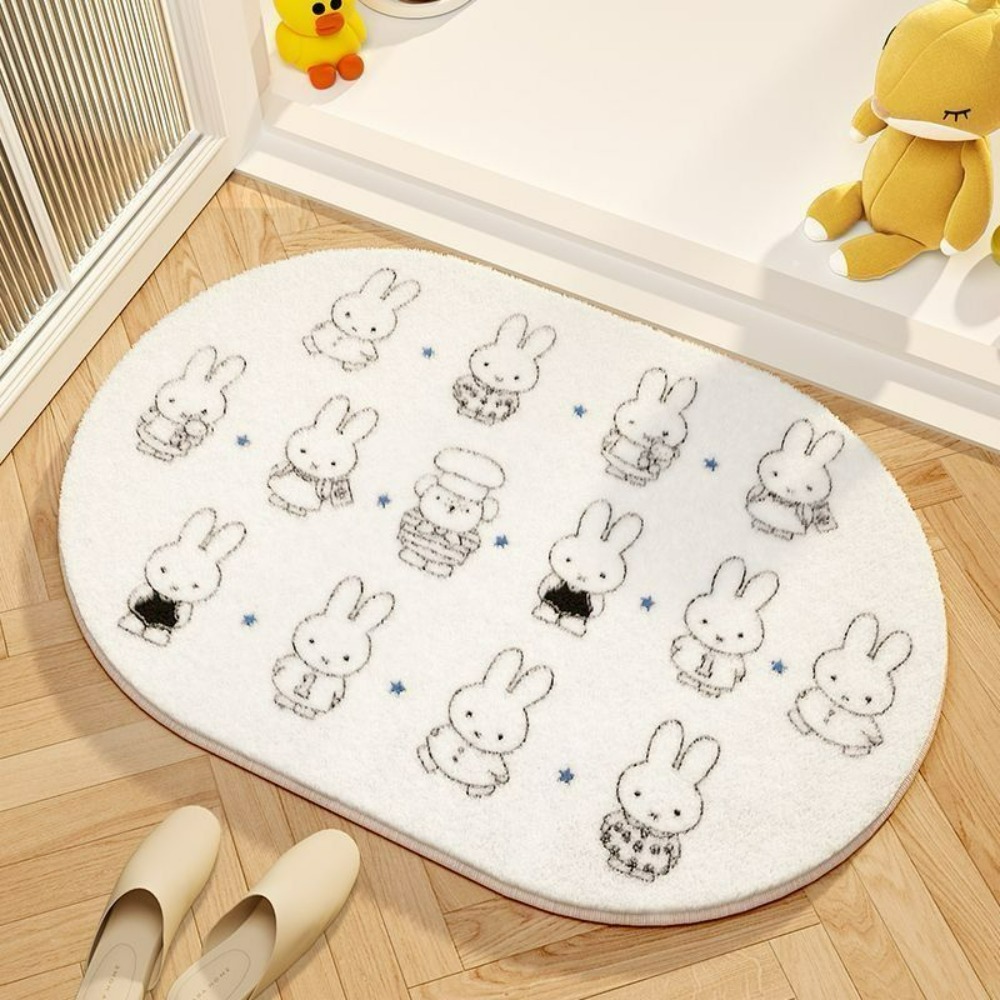 Home Goods Bathroom Accessories - ミッフィー漫画フロアマットソフト模造カシミヤフットパッド吸水カーペット滑り止めマット浴室寝室家の装飾用