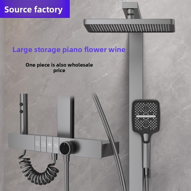Home Bathroom - デジタルシャワーヘッドセット 圧力アップ 家庭用浴室 温冷水シャワーヘッドセット 家庭用浴室コレクション 冷温シャワー