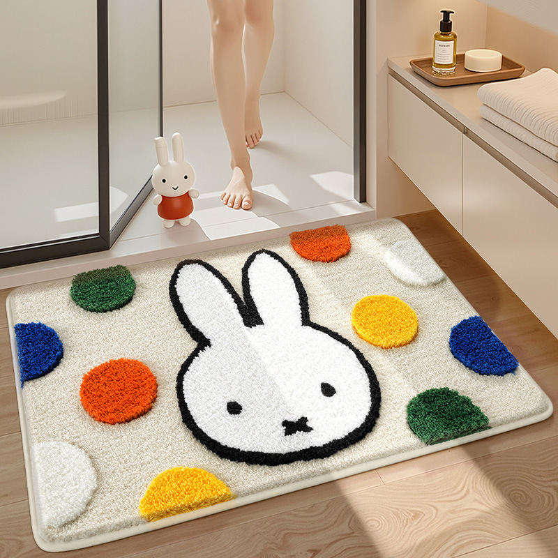 Home Goods Bathroom Accessories - かわいいミッフィーフロアマット漫画ミッフィーバスルームマット家庭用強力吸収漫画滑り止めマット厚いジャカードカーペットギフト