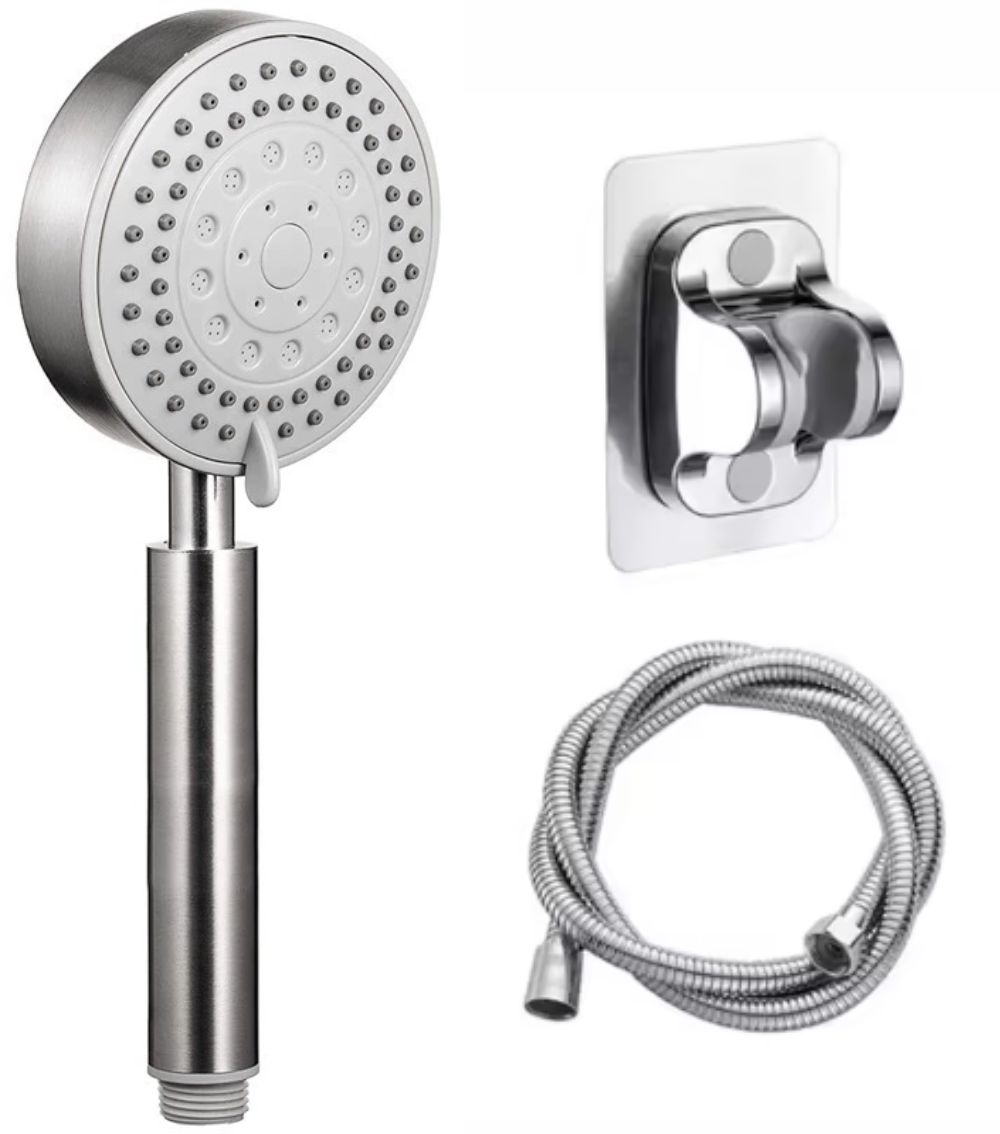 Home Bathroom Taps - 新しい 304 ステンレス鋼シャワーヘッド 5 段階調整大流量スプレーノズル降雨シャワー蛇口セット浴室付属品