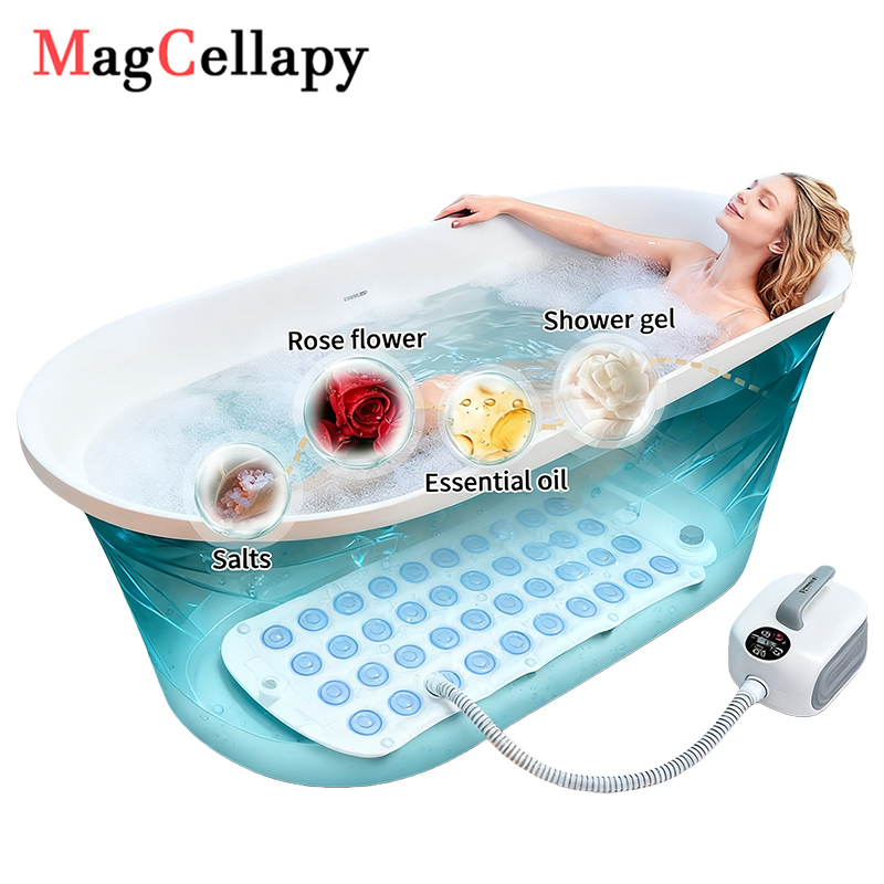 Bathtub Pillow Inflatable - 浴槽マッサージマット バブルバススパ ビューティー リモコン付き インフレータブル枕 全身マッサージとリラクゼーション