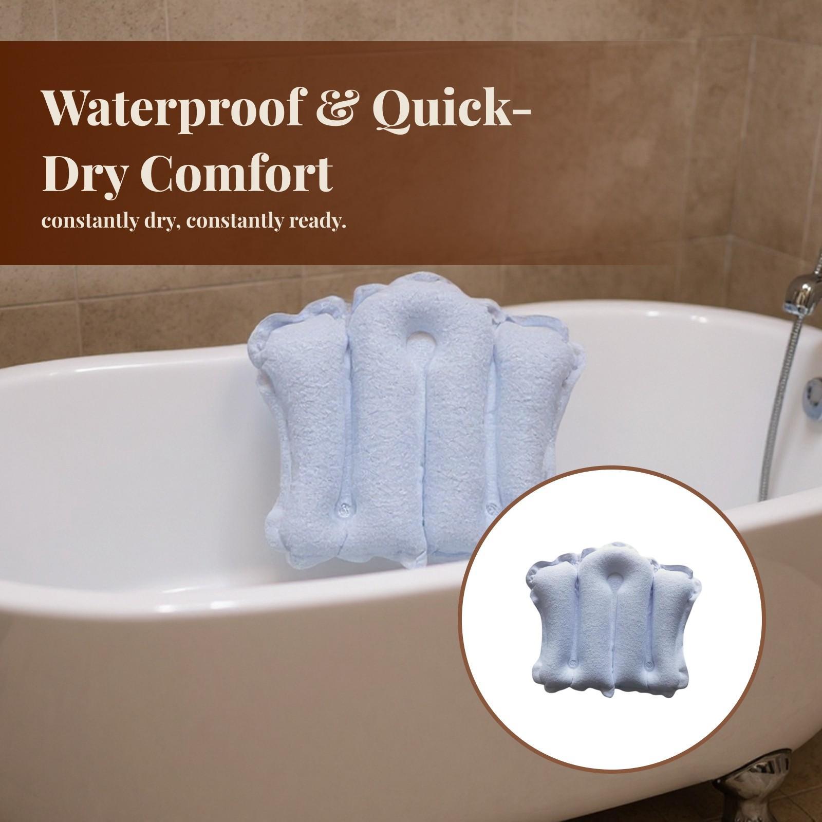 Bathtub Pillow Inflatable - 吸盤付きインフレータブルバスピロー、浴槽用ソフトクッション、家庭用プール、バスルーム用品