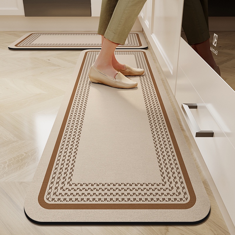 Home Bathroom Cleaning Machine - キッチン用ロングフロアマット、吸水性が高く掃除しやすいランドリールームキャビネット用フロントラグ、シンプルで豪華な家の装飾。