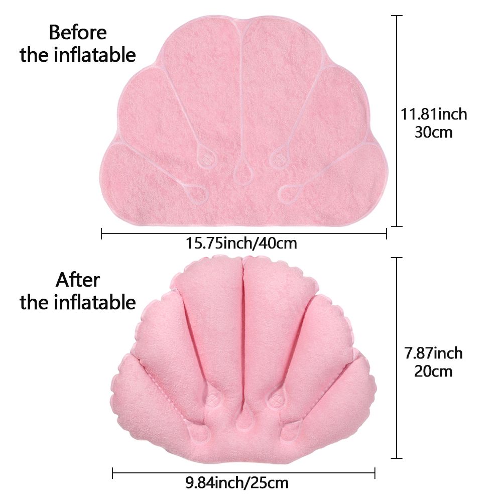 ソフトな扇形の膨らませる枕、浴槽用クッション、スパバス枕 - Bathtub Pillow Inflatable のレビューと価格