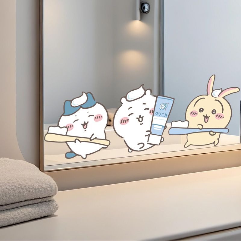 ホットチイカワミラーステッカー強力粘着クリアプリント防水取り - Home Bathroom Movie のレビューと価格
