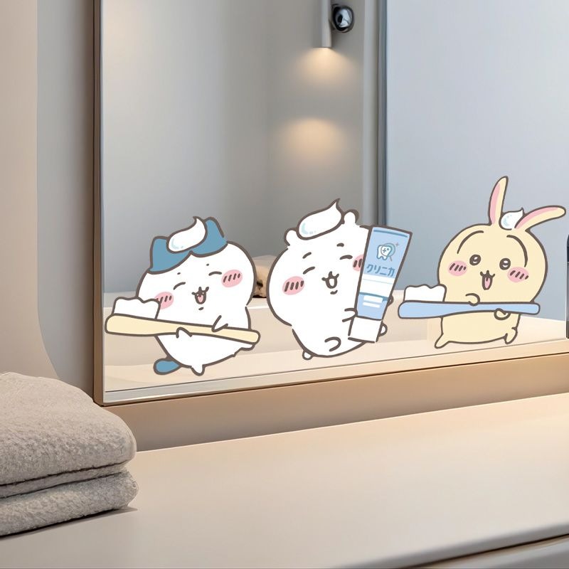 ホットチイカワミラーステッカー強力粘着クリアプリント防水取り - Home Bathroom Movie のレビューと価格
