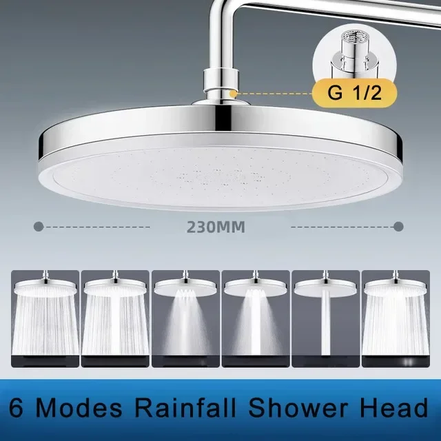 新しい6モード大型パネル大流量スーパーチャージレインフォール - Home Bathroom Taps のレビューと価格