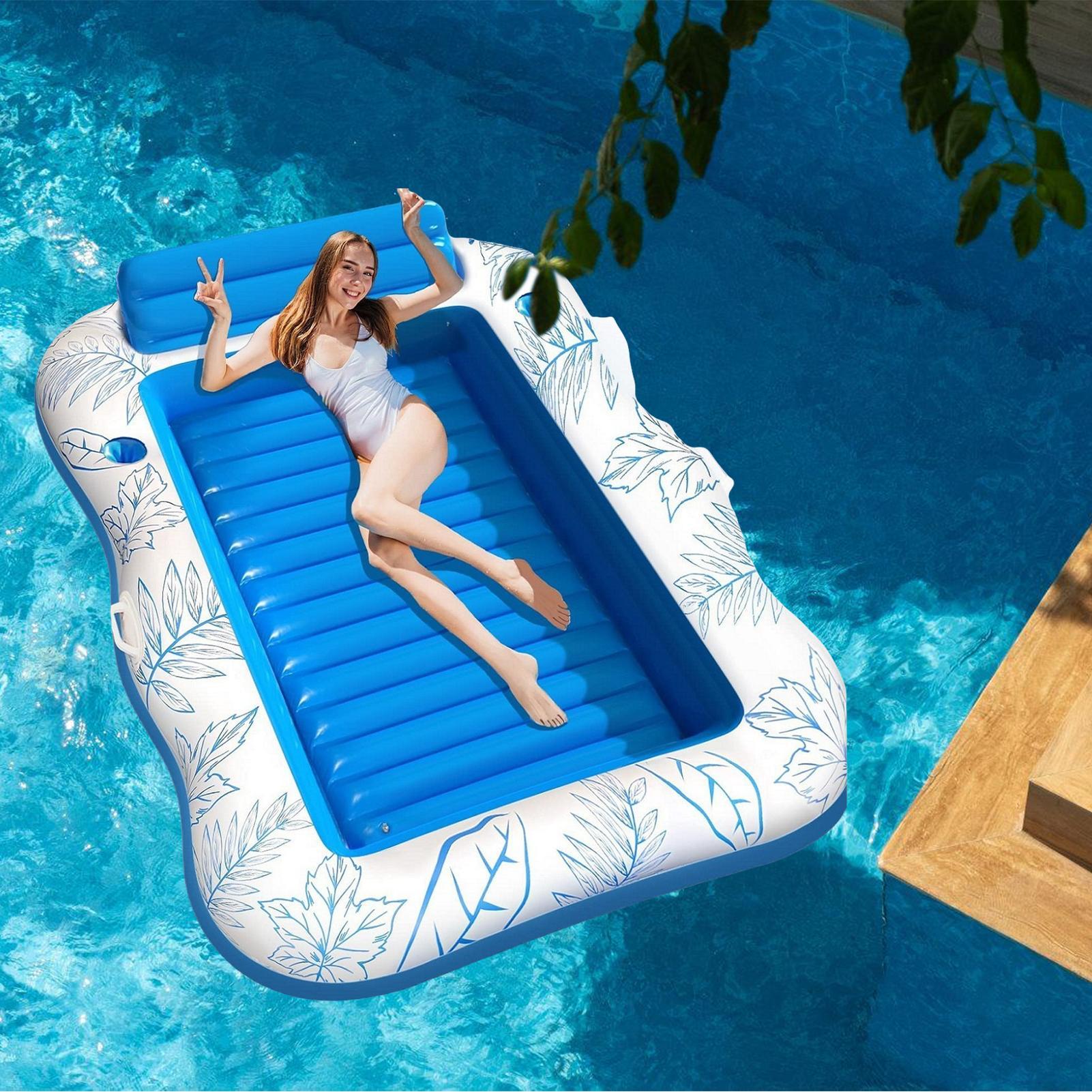 インフレータブル日焼けプール、膨らませる日光浴ベッド、大人用 - Bathtub Pillow Inflatable のレビューと価格