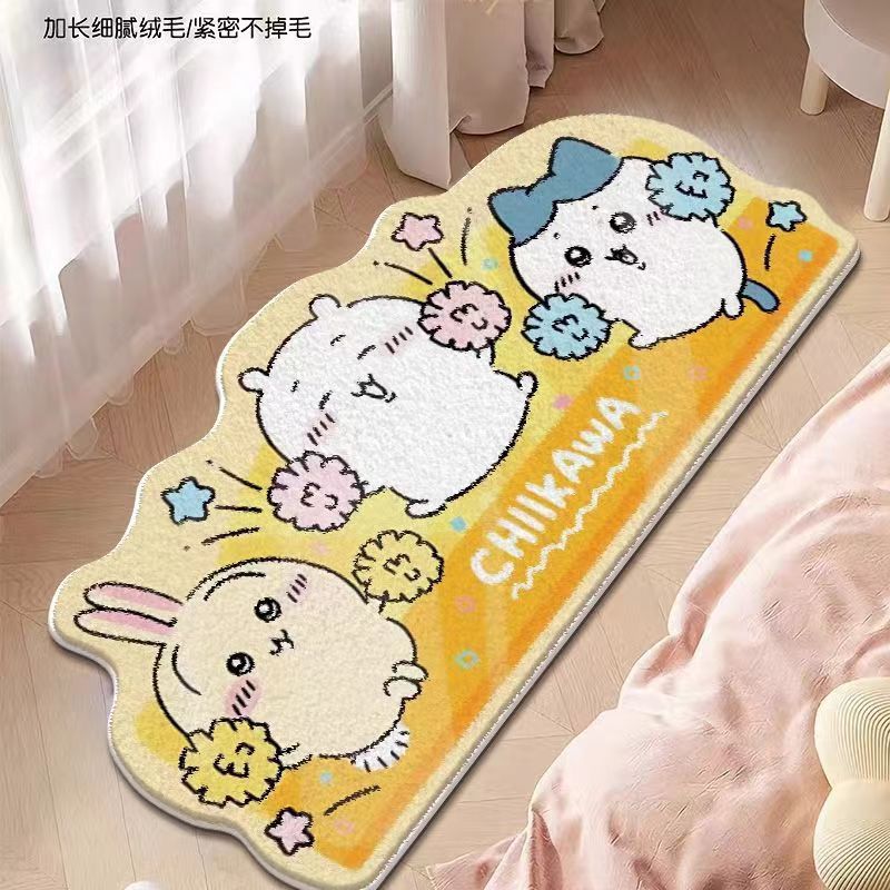 かわいいちいかわぬいぐるみベッドサイドカーペット漫画うさぎハ - Home Goods Bathroom Accessories のレビューと価格