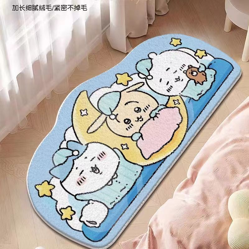 かわいいちいかわぬいぐるみベッドサイドカーペット漫画うさぎハ - Home Goods Bathroom Accessories のレビューと価格