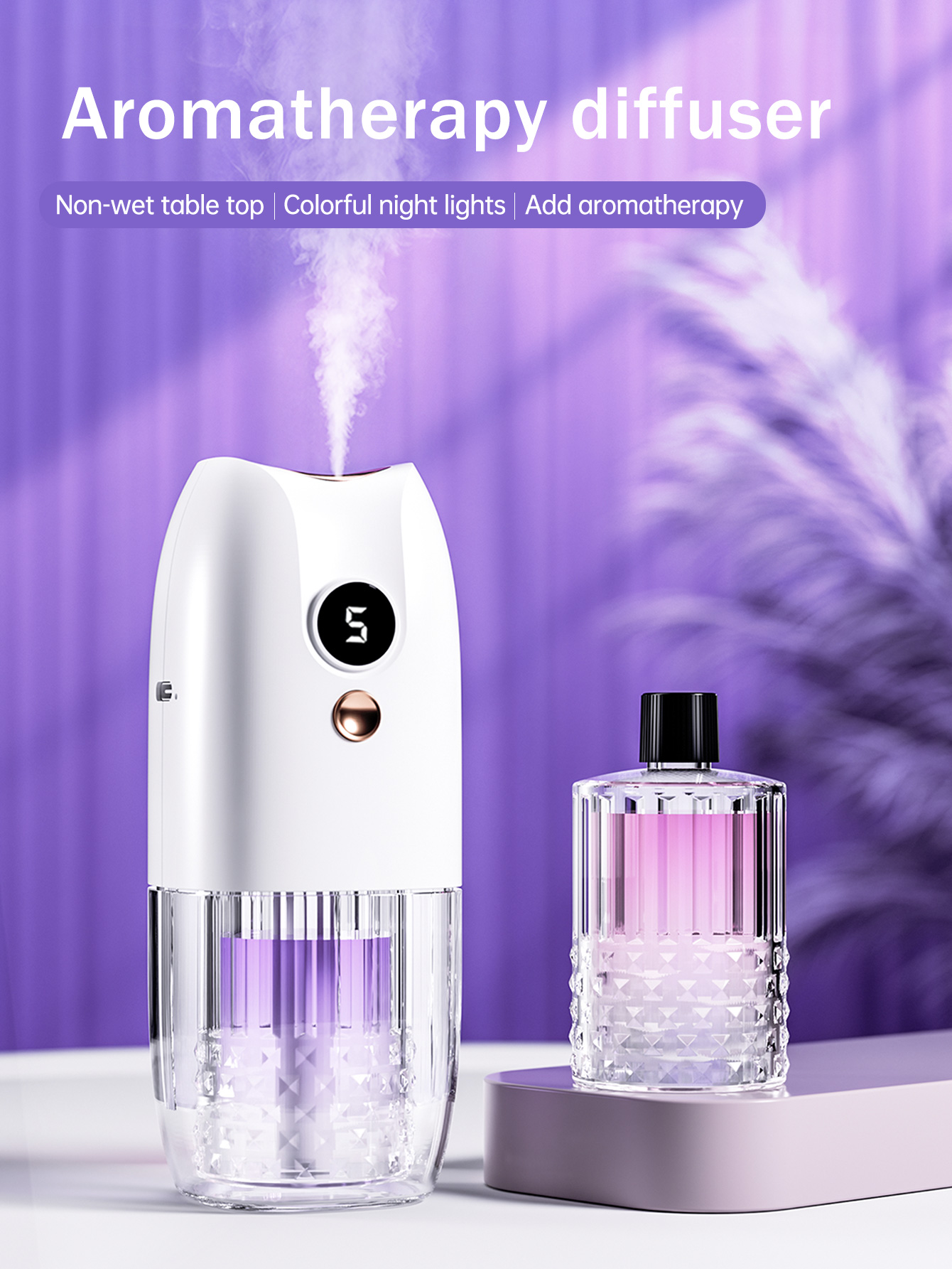 多機能充電式ポータブルアロマディフューザーエッセンシャルオイ - Home Bathroom Freshener のレビューと価格