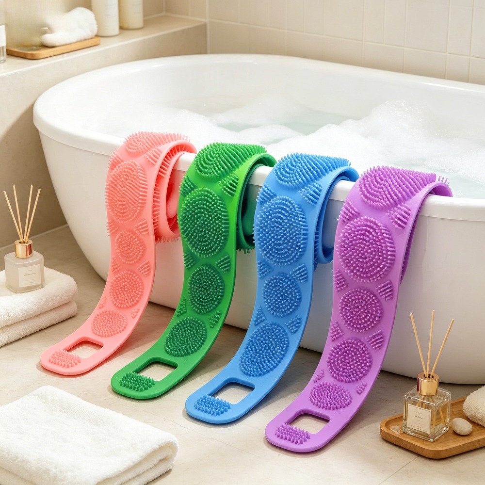 シリコン製シャワーバックブラシベルト、ソフトボディ角質除去ス - Home Bathroom Cleaning Machine のレビューと価格
