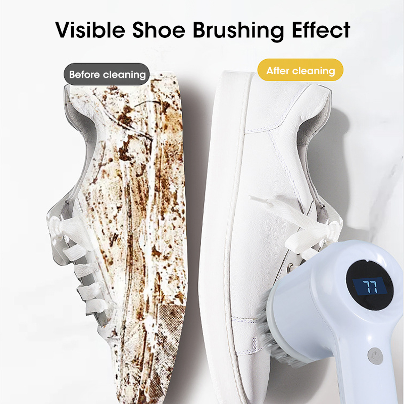 5つの交換可能なブラシヘッドを備えたコードレス電動ロータリー - Home Bathroom Cleaning Machine のレビューと価格
