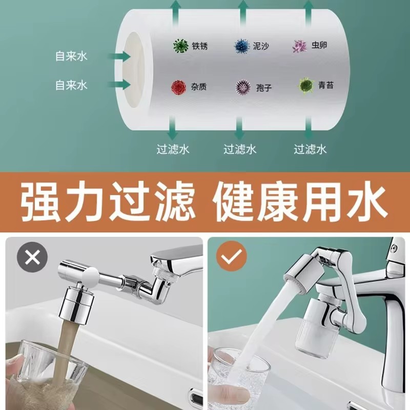 新しいブラック 1440 °   フィルター付き回転可能 2 - Home Bathroom Taps のレビューと価格