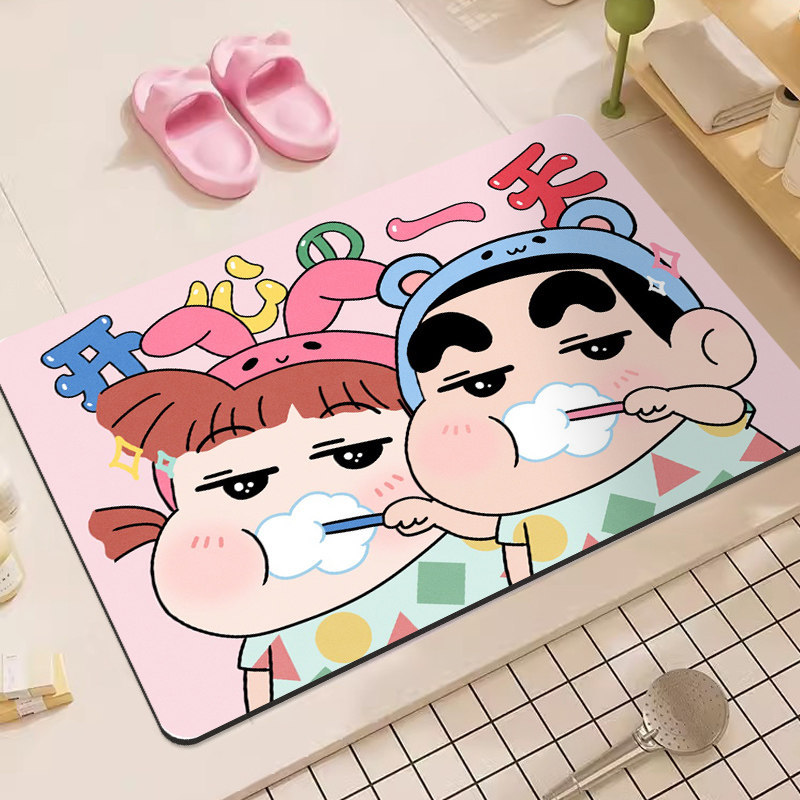 クレヨンしんちゃん漫画珪藻土バスマット超吸収性ノンスリップド - Home Bathroom Movie のレビューと価格