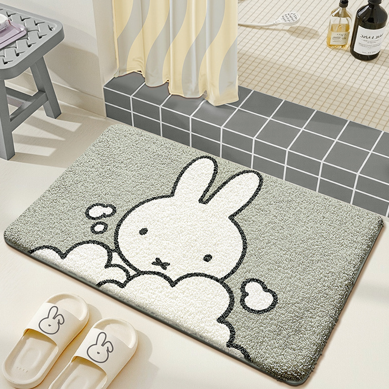かわいいミッフィーフロアマット漫画ミッフィーバスルームマット - Home Goods Bathroom Accessories のレビューと価格