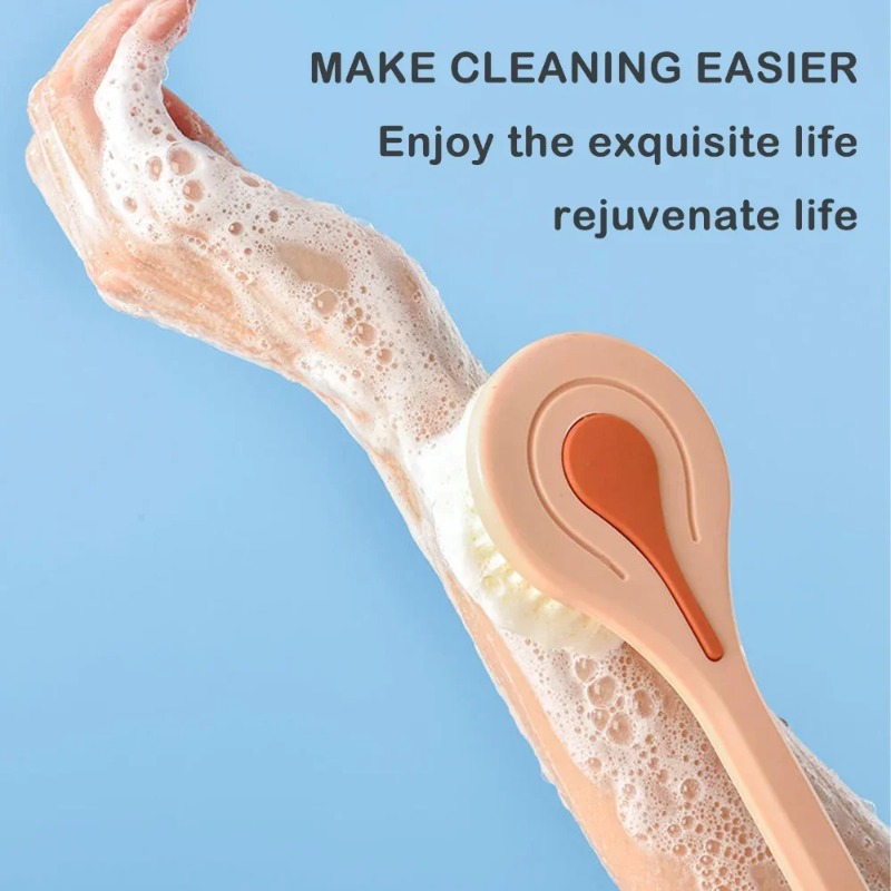 1PC ロングハンドルソフトヘアバスブラシ - バックボール - Home Bathroom Cleaning Machine のレビューと価格