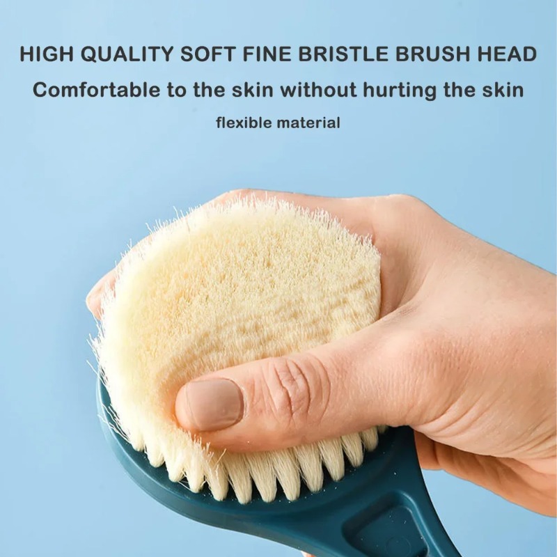 1PC ロングハンドルソフトヘアバスブラシ - バックボール - Home Bathroom Cleaning Machine のレビューと価格