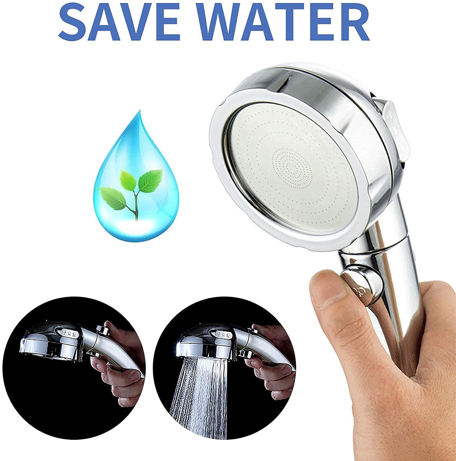 浴室用シャワーヘッド高圧節水スプレーノズル 3 モード調整可 - Home Bathroom Taps のレビューと価格