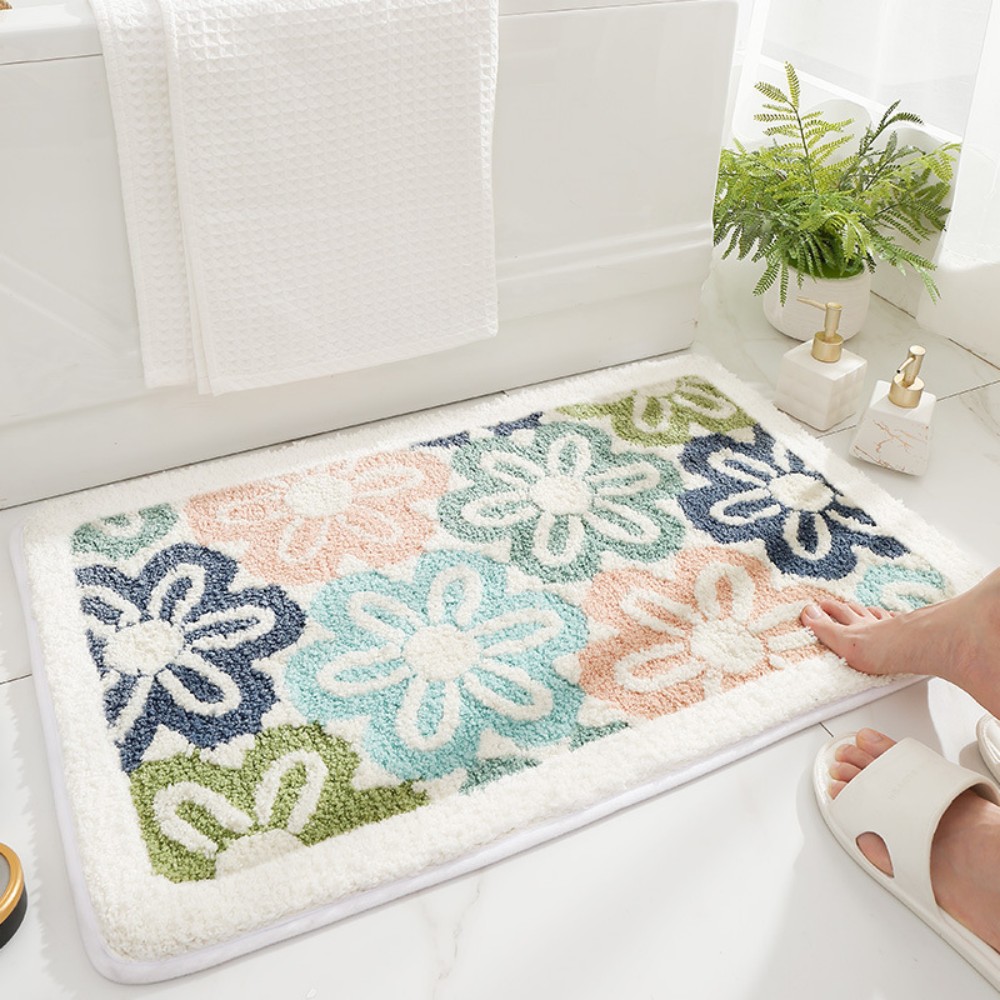 VIKAMA 浴室滑り止め吸収カーペットリーフパターン柔らか - Home Bathroom Cleaning Machine のレビューと価格