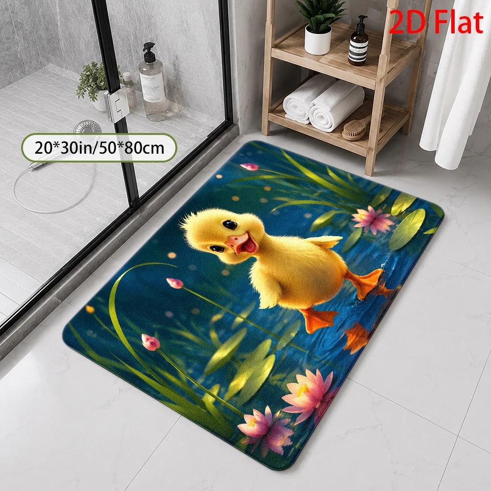 1枚、2枚、3枚、かわいい黄色いアヒルの子の池の風景柄バスマ - Home Bathroom Scene のレビューと価格