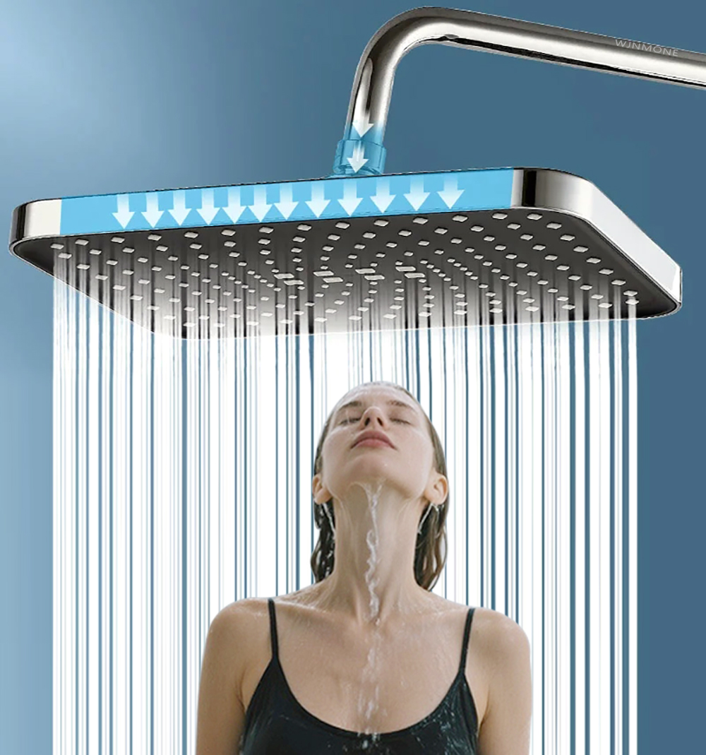14 インチ降雨シャワーヘッドハンドヘルド高圧大流量浴室トッ - Home Bathroom Taps のレビューと価格