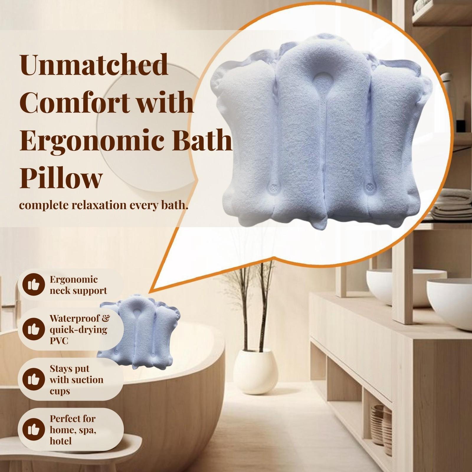 インフレータブルバスピロー、滑り止め浴槽用枕、速乾性バスクッ - Bathtub Pillow Inflatable のレビューと価格
