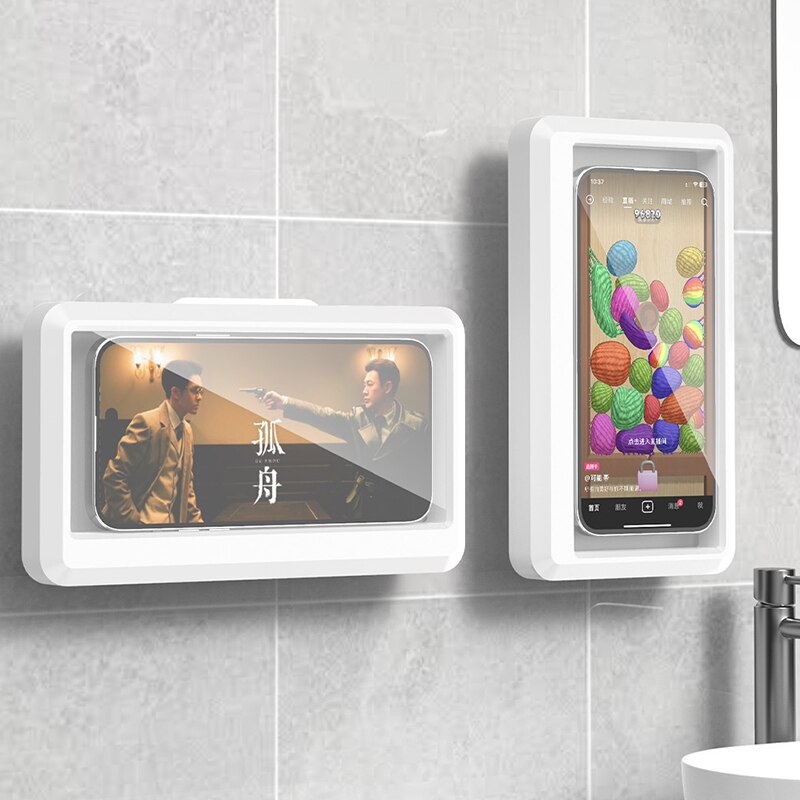浴室用防水スマホホルダー、壁掛け式スマホケーススタンドボック - Home Bathroom のレビューと価格