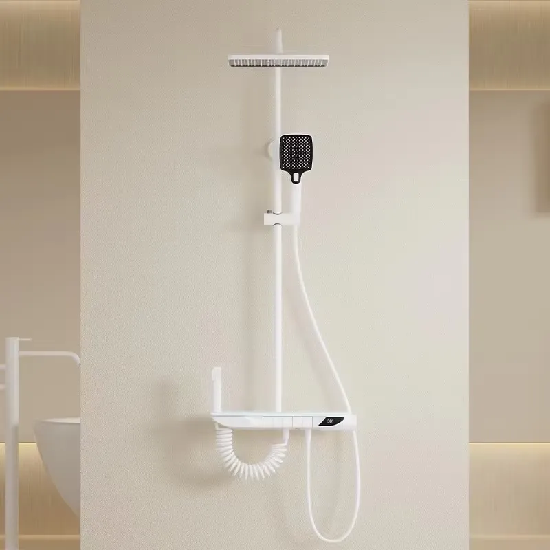 スマートデジタルサーモスタットシャワーセット真鍮ピアノキーバ - Home Bathroom のレビューと価格